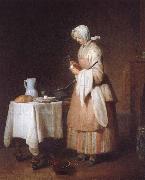 Jean Baptiste Simeon Chardin Barnjungfrun oil painting artist